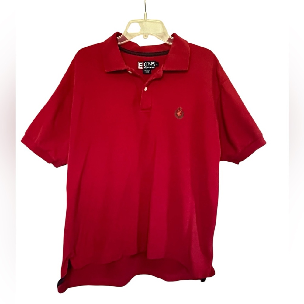 Vintage Chaps Ralph Lauren Men’s Red Cotton Polo Short Sleeve Shirt